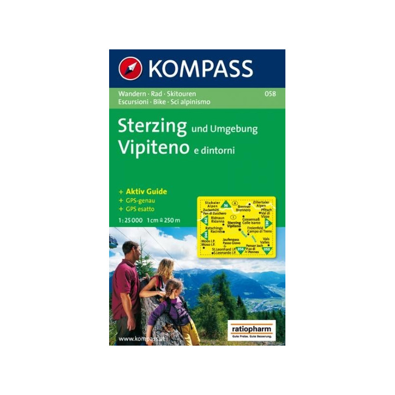 Achat Carte randonnées Sterzing - Kompass 058