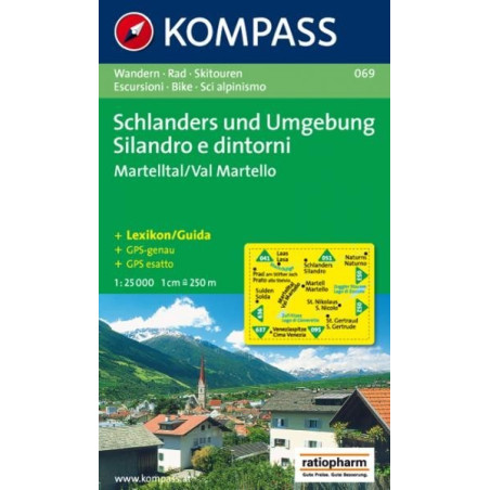 Achat Carte randonnées Schlanders,Silandro, Val Martello - Kompass 069