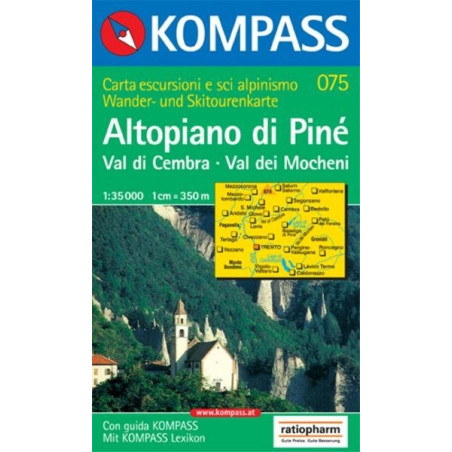 Achat Carte randonnées Altopiani di Pine, Val di Cembra - Kompass 075