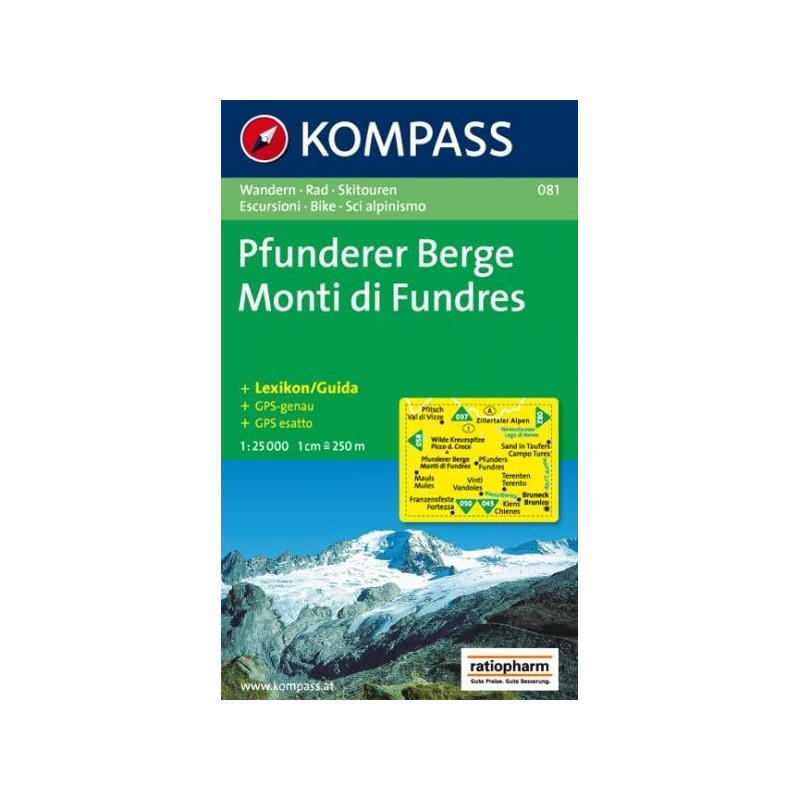 Achat Carte randonnées Pfunderer Berge/Monti di Fundres - Kompass 081
