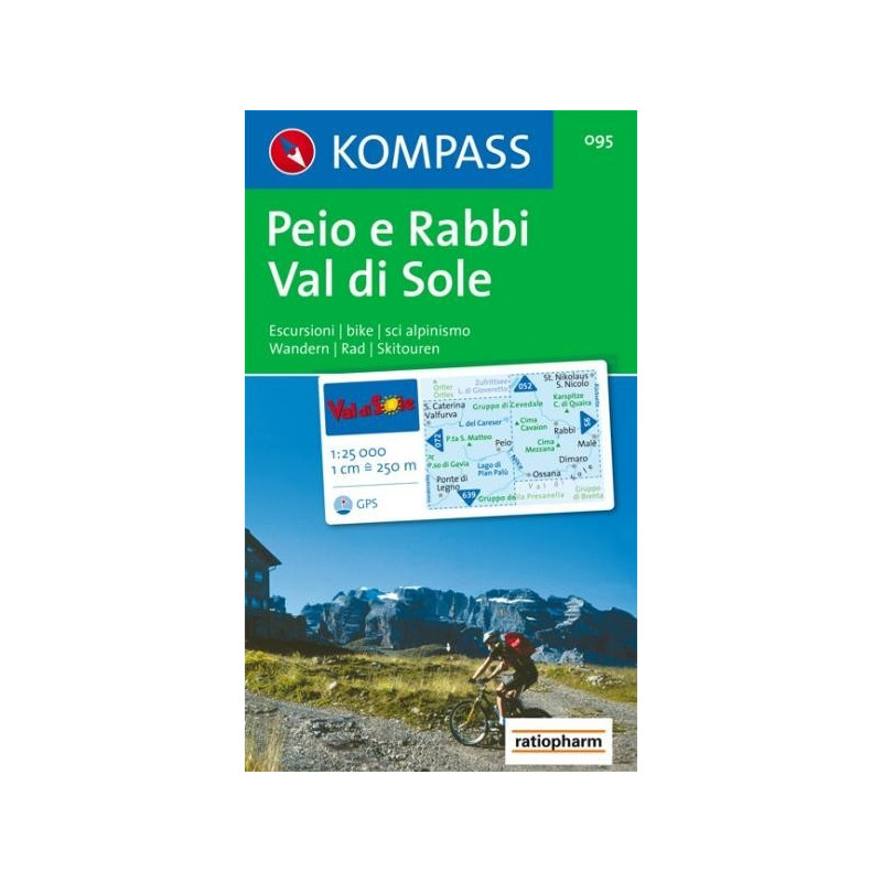 Achat Carte randonnées Val di Sole-Peio e Rabbi - Kompass 095