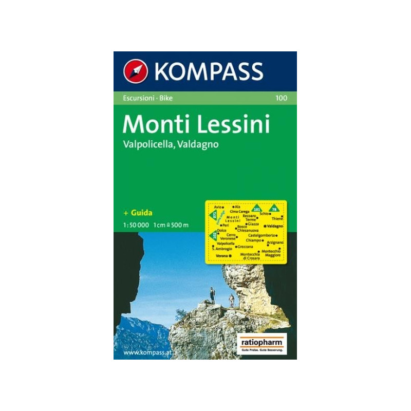 Achat Carte randonnées Monti Lessini, Recoaro Terme - Kompass 100