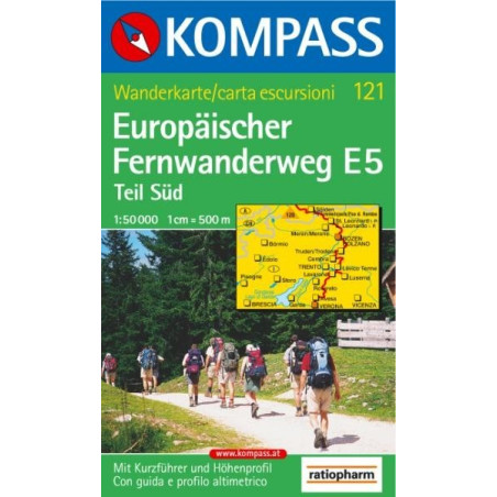 Achat Carte randonnées Europ. Fernwanderweg E5 Süd - Kompass 121
