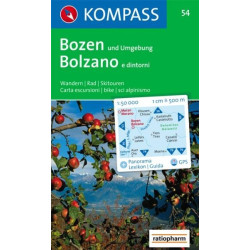 Achat Carte randonnées Bozen, Bolzano - Kompass 054