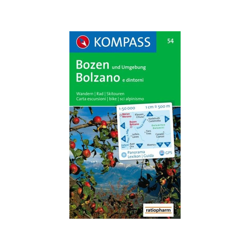 Achat Carte randonnées Bozen, Bolzano - Kompass 054