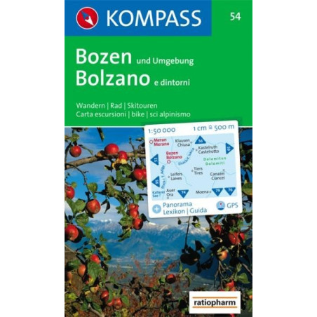 Achat Carte randonnées Bozen, Bolzano - Kompass 054