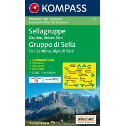 Achat Carte randonnées Sellagruppe, Gruppo di Sella - Kompass 59