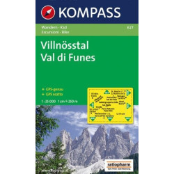 Achat Carte randonnées Vilnösstal, Val di Funes - Kompass 627