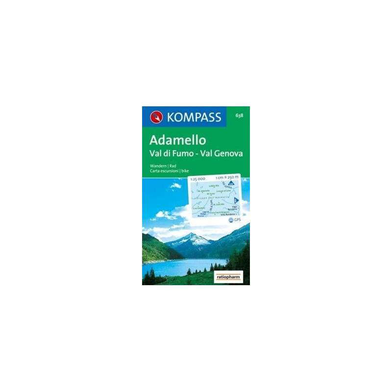 Achat Carte randonnées Adamello-Val di Fumo-Val Genova - Kompass 638