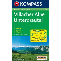 Achat Carte randonnées Villacher Alpe-Unteres Drautal - Kompass 64