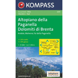 Achat Carte randonnées Altopiano della Paganella - Kompass 649