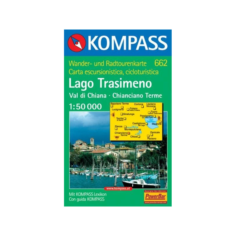 Achat Carte randonnées Lago Trasimeno-Val di Chiana-Chianciano Terme - Kompass 662