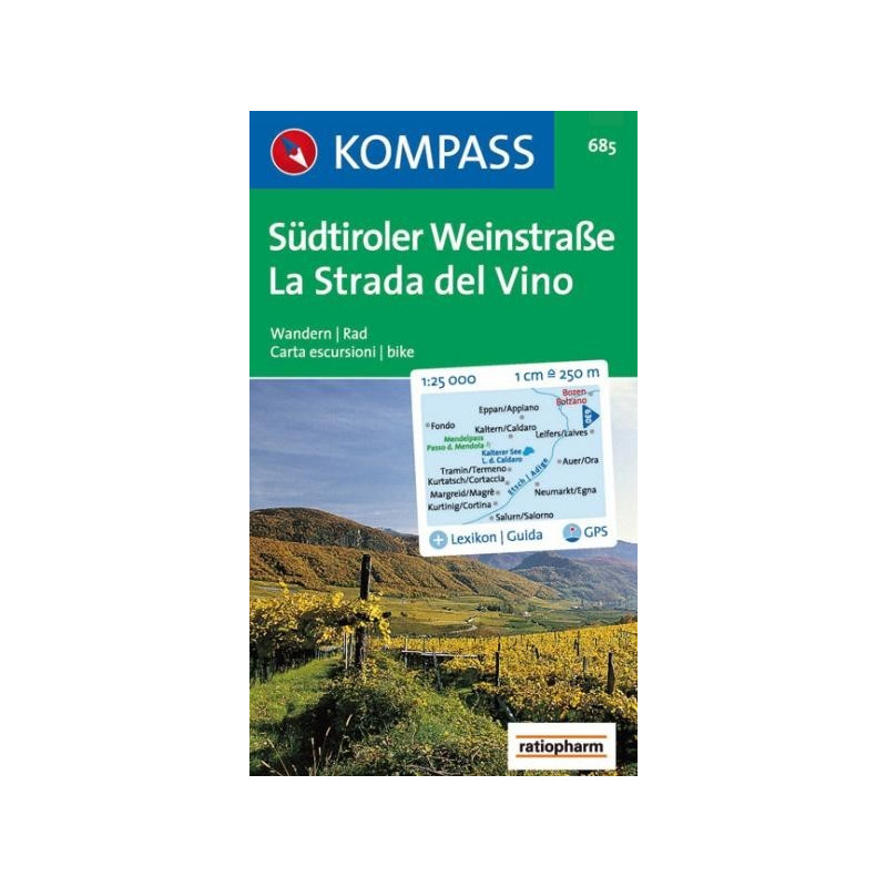 Achat Carte randonnées Südtiroler Weinstraße/La Strada del Vino - Kompass 685