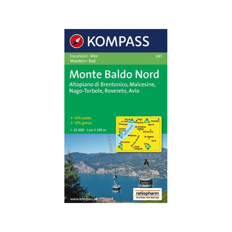 Achat Carte randonnées Monte Baldo Nord - Kompass 691