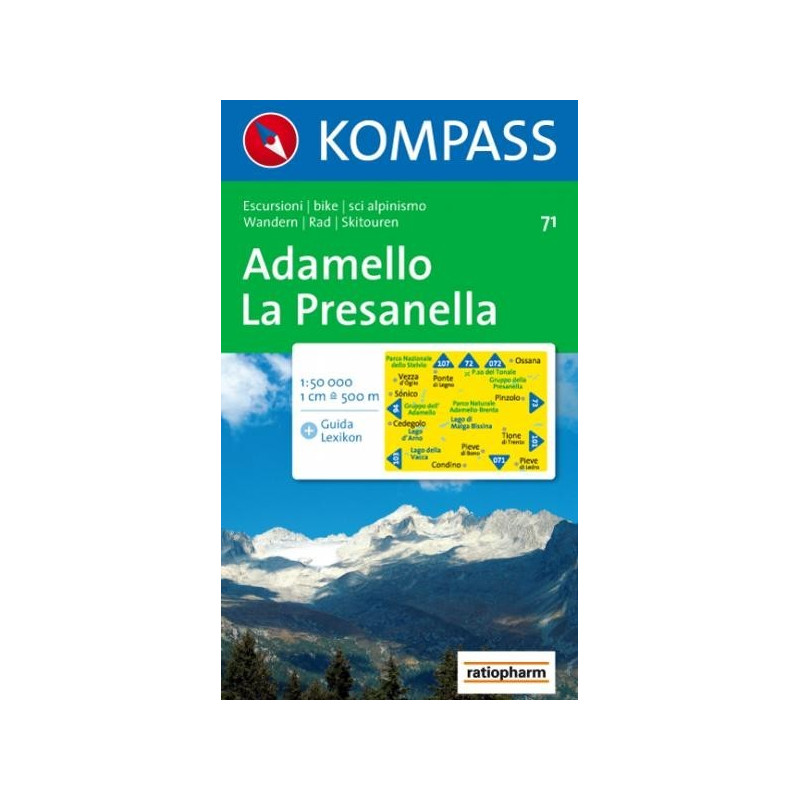 Achat Carte randonnées Adamello-La Presanella - Kompass 71