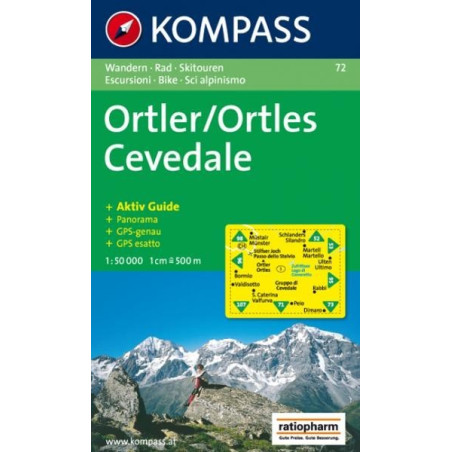 Achat Carte randonnées Ortler/Ortles-Cevedale - Kompass 72