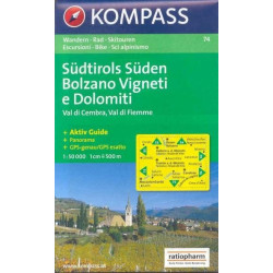 Achat Carte randonnées Südtirols Süden / Bolzano Vigneti e Dolomiti - Kompass 74