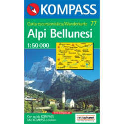 Achat Carte randonnées Alpi Bellunesi - Kompass 77