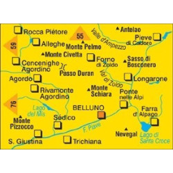 Achat Carte randonnées Alpi Bellunesi - Kompass 77