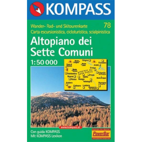 Achat Carte randonnées Altopiano dei Sette Comuni - Kompass 78