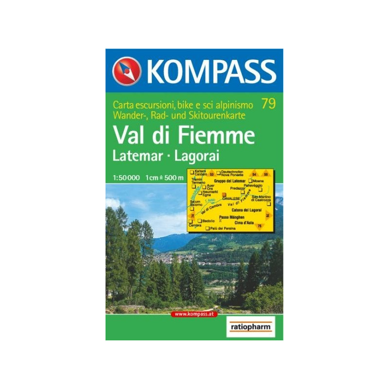 Achat Carte randonnées Val di Fiemme-Latemar-Lagorai - Kompass 79
