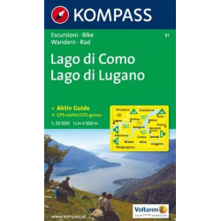 Achat Carte randonnées Lago di Como-Lago di Lugano - Kompass 91