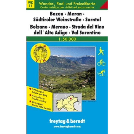 Achat Carte randonnées Bolzano, Merano, Wine Road-Sarntal - Freytag 1