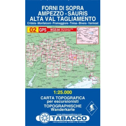 Achat Carte randonnées - Forni di Sopra, Ampezzo Sauris - Tabacco 02