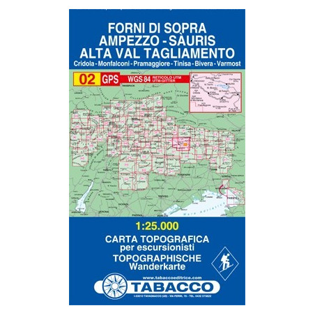 Achat Carte randonnées - Forni di Sopra, Ampezzo Sauris - Tabacco 02