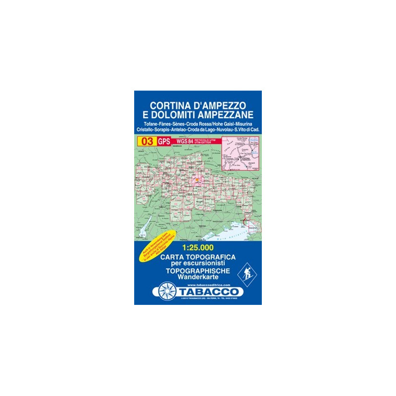 Achat Carte randonnées - Cortina d'Ampezzo, Dolomiti Ampezzane - Tabacco 03