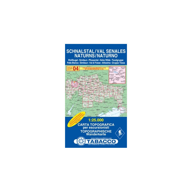 Achat Carte randonnées - Val Senales, Schnalstal - Tabacco 04 Achat Carte randonnées - Val Senales, Schnalstal - Tabacco 04