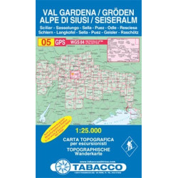 Achat Carte randonnées - Val Gardena, Alpe di Siusi, Groden, Seiseralm - Tabacco 05