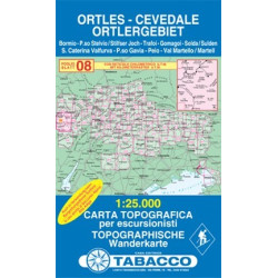 Achat Carte randonnées - Ortles, Cevadale, Ortlergebiet - Tabacco 08