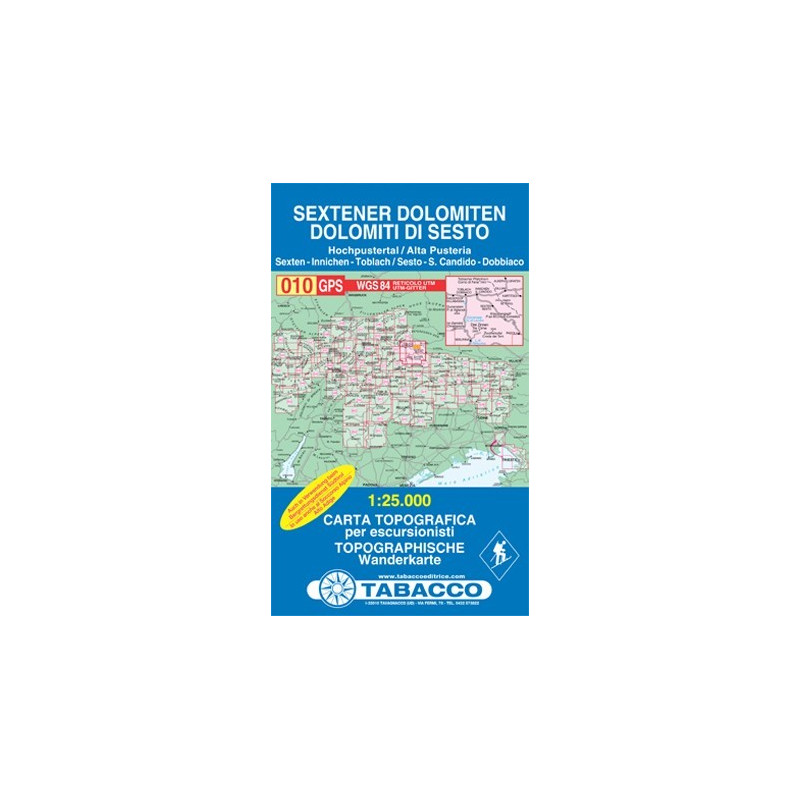 Achat Carte randonnées - Dolomiti di Sesto, Sextener Dolomiten - Tabacco 010 Achat Carte randonnées - Dolomiti di Sesto, Sextener Dolomiten - Tabacco 010