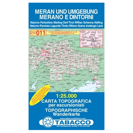 Achat Carte randonnées - Merano, Dintorni - Tabacco 011