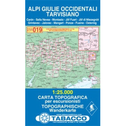 Achat Carte randonnées - Alpi Giule Occidentali, Tarvisiano - Tabacco 019