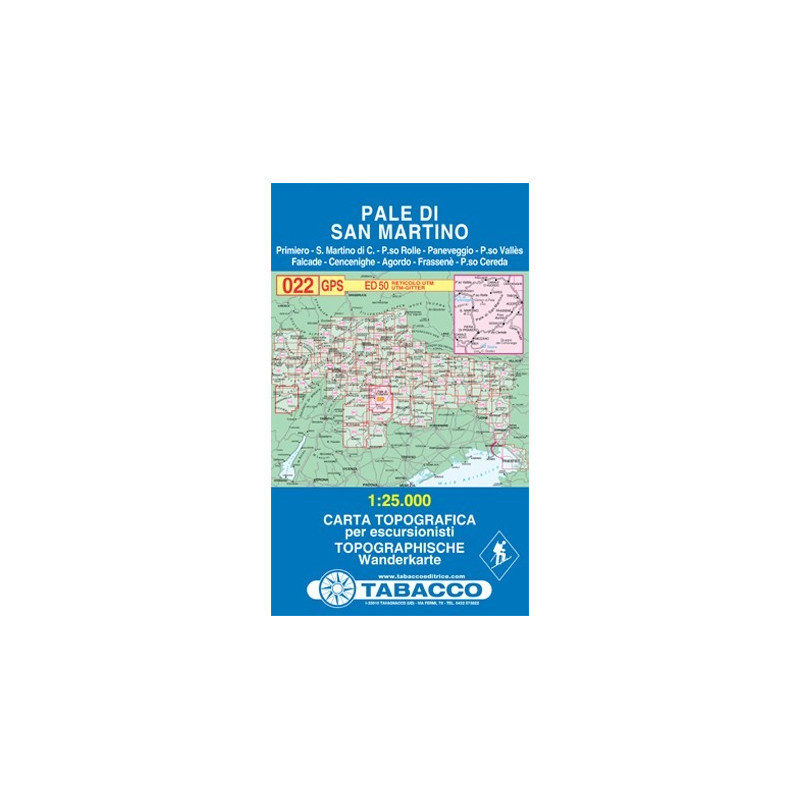 Achat Carte randonnées - Pale di San Martino - Tabacco 022