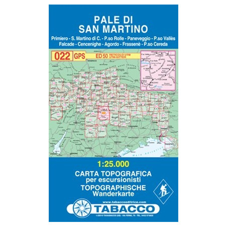 Achat Carte randonnées - Pale di San Martino - Tabacco 022