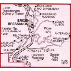 Achat Carte randonnées - Bressanone, Brixen, Val di Funes - Tabacco 030