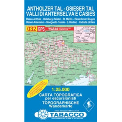 Achat Carte randonnées - Valle di Anterselva, Valle di Casies, Antholzer Tal, Gsieser Tal - Tabacco 032