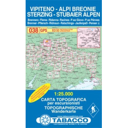 Achat Carte randonnées - Vipiteno, Alpi Breonie, Sterzing, Stubaier Alpen - Tabacco 038