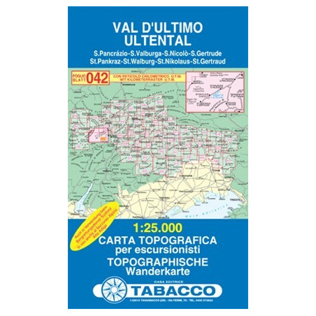Achat Carte randonnées - Val d'Ultimo, Ultantal - Tabacco 042