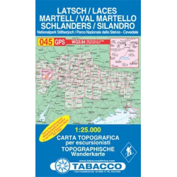 Achat Carte randonnées - Laces, Latsch, Val Martello, Silandro - Tabacco 045