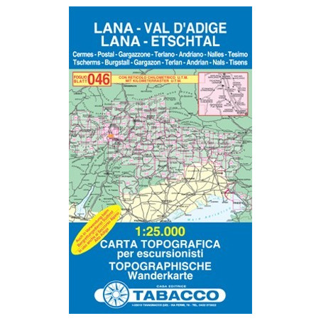 Achat Carte randonnées - Lana Val d'Adige, Etschal - Tabacco 046