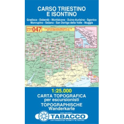 Achat Carte randonnées - Carso Triestino e Isontino - Tabacco 047