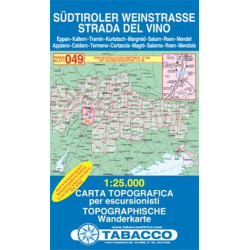 Achat Carte randonnées - Sudtiroler Weinstrasse, Strada del Vino - Tabacco 049