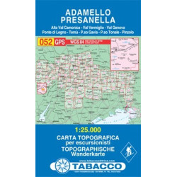 Achat Carte randonnées - Adamello, Presanella - Tabacco 052