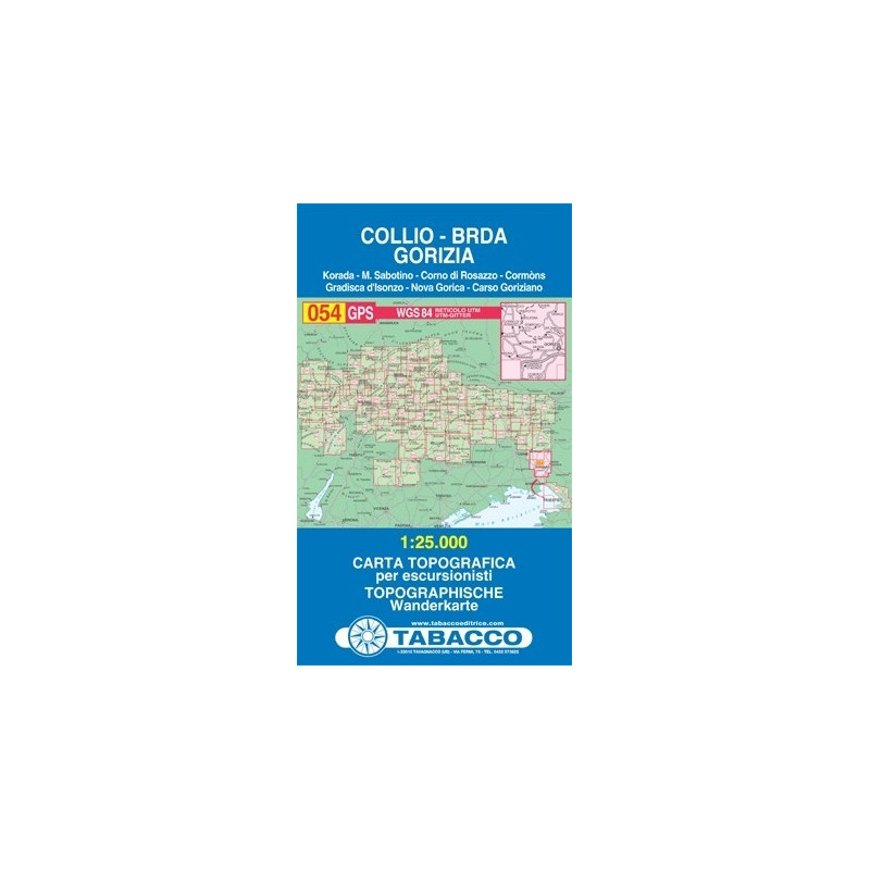 Achat Carte randonnées - Collio, Brda, Gorizia - Tabacco 054 Achat Carte randonnées - Collio, Brda, Gorizia - Tabacco 054