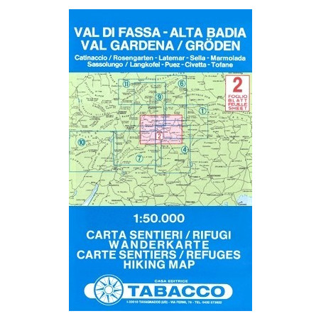 Achat Carte randonnées - Val di Fassa, Alta Badia, Val Gardena - Tabacco 2