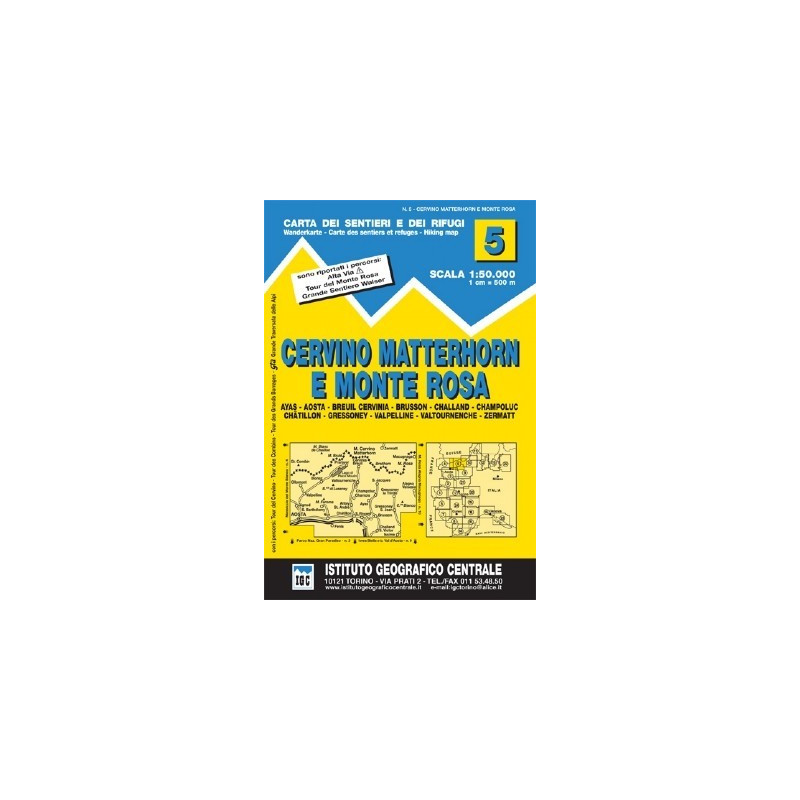 Achat Carte randonnées - Cervino Matterhorn e Monte Rosa - IGC 5